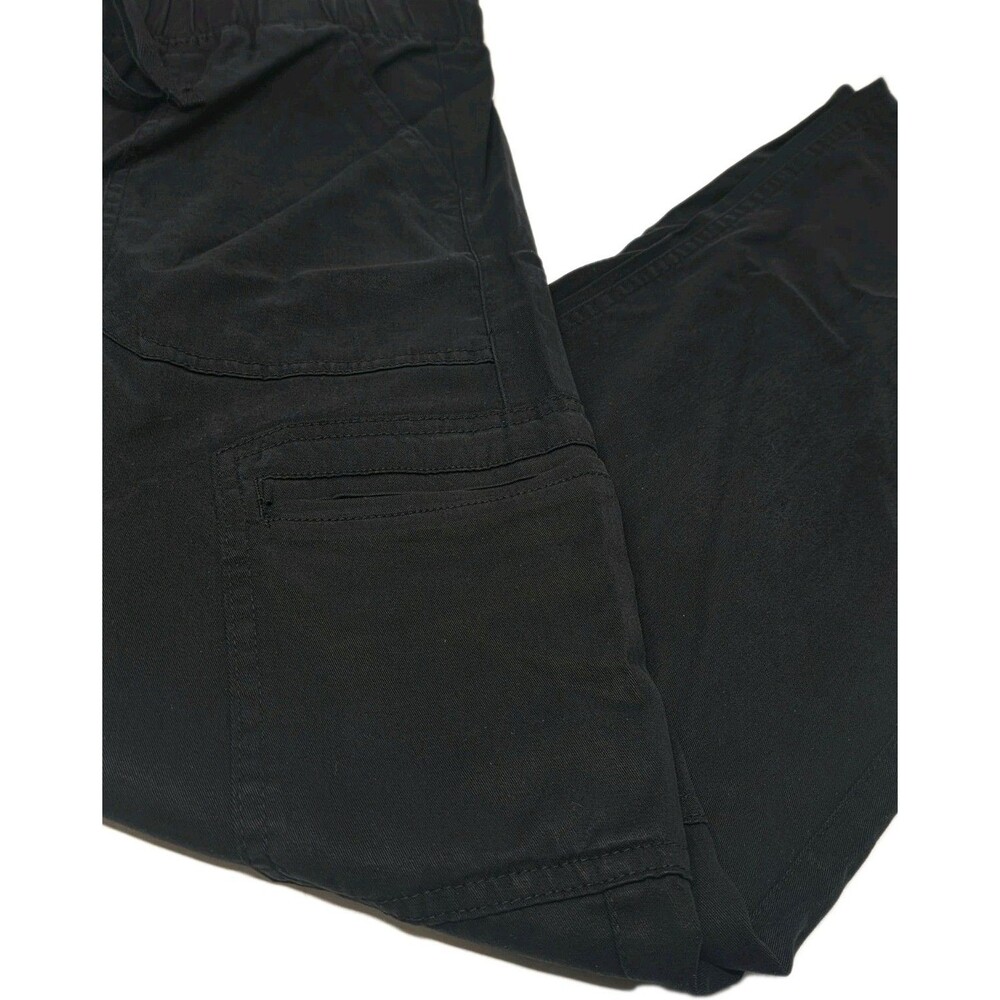 Buffalo Womens Pull-on Tencel Cargo Pant Black Size XXL Wide Waistband Tie Waist - Picture 5 of 10